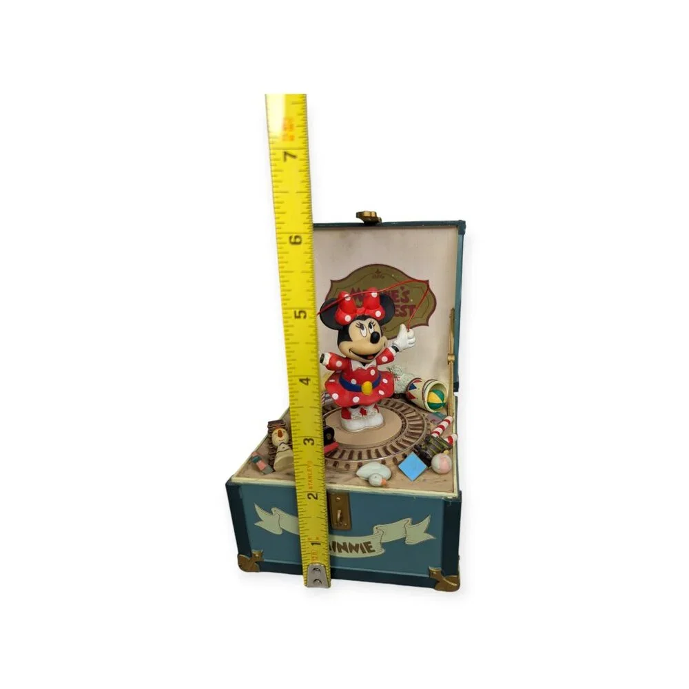 Vintage Disney Schmid Minnie's Toy Chest Hand Painted Music Box Minnie's YooHoo